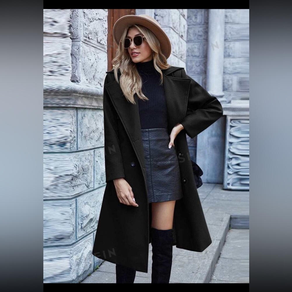 Shein Double Breasted Duster Trench Coat